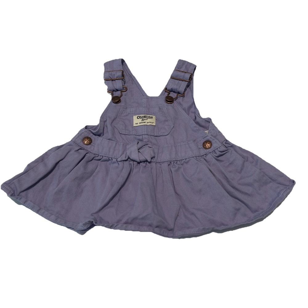 OSHKOSH BABY B'GOSH Periwinkle Purple Overall Vestbak Dress 3 Months